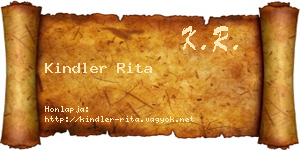 Kindler Rita névjegykártya
